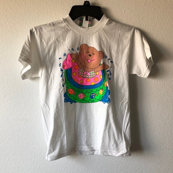 Y2K Painted Tee by I'm Yours Bear Motif - Picture 1 of 4
